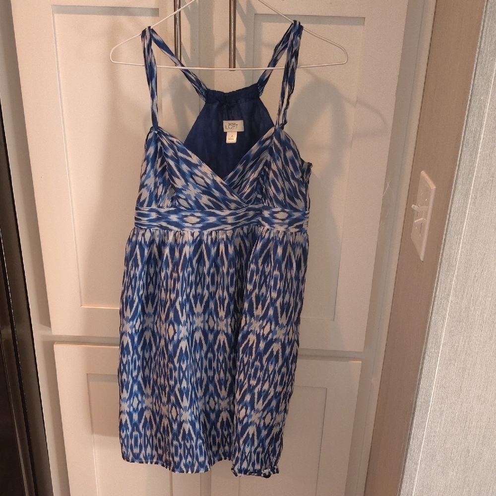 LOFT Indigo and White Dress